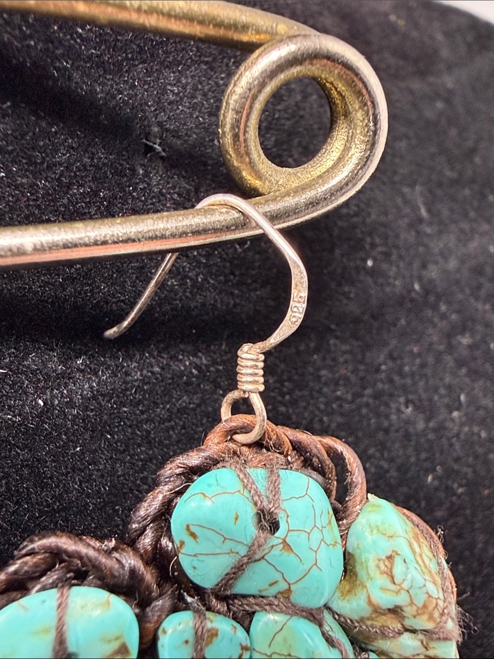 🚨SOLD🚨Women’s Boho Turquoise and Pearl Earrings - Picture 5 of 5